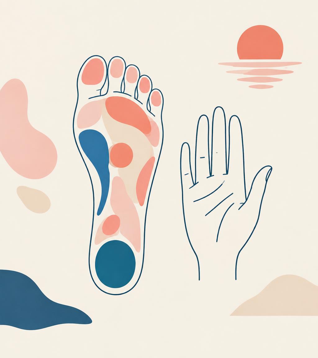 Illustration d'une plante de pied avec ses zones réflexes